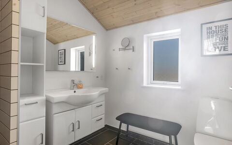 Østmar - 1.3Km from the Sea: Wall, Plumbing Fixture, Flooring, Interior Design, Wood, Bathroom Sink, Floor, Sink, Ceiling, Bathroom