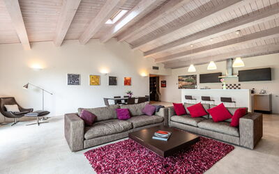 Villa Aquila: Furniture, Interior Design, Couch, Flooring, Living Room, Ceiling, Floor, Room, Home, Apartment