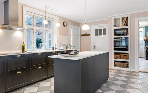 Edla - 5Km from the Sea: Cabinetry, Kitchen, Interior Design, Flooring, Kitchen Appliance, Home, Countertop, Floor, Ceiling, Cupboard