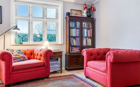 Edla - 5Km from the Sea: Furniture, Interior Design, Couch, Red, Flooring, Living Room, Wood, Floor, Room, Home