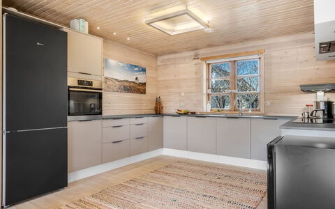 Uolevi - 1.1Km from the Sea: Kitchen, Wood, Flooring, Kitchen Appliance, Major Appliance, Countertop, Ceiling, Interior Design, Wood Flooring, Floor