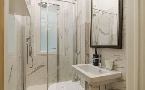 Sea Escape: Interior Design, Flooring, Floor, Plumbing Fixture, Bathroom, Home, Sink, Plumbing, Mirror, Room