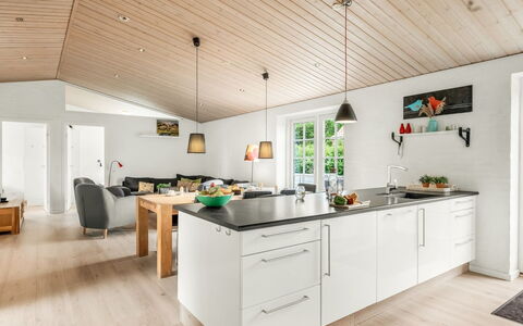 Marjatta - 3.2Km from the Sea: Flooring, Wood, Kitchen, Countertop, Ceiling, Floor, Interior Design, Wood Flooring, Furniture, Cabinetry