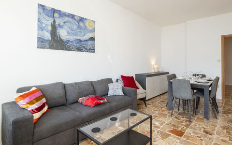 Lovere Balcony View: Flooring, Floor, Furniture, Apartment, Couch, Living Room, Chair, Sofa Bed, Coffee Table