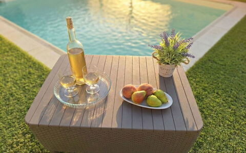 Posada 10: Furniture, Outdoor Furniture, Garden, Outdoor Table, Wood Stain, Lawn, Backyard, Chair, Hardwood, Yard