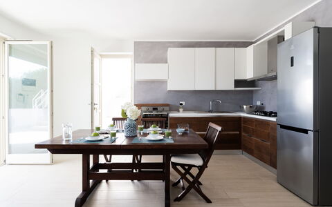 Il Respiro del Mare: Furniture, Interior Design, Flooring, Chair, Table, Wood, Cabinetry, Kitchen & Dining Room Table, Kitchen, Floor