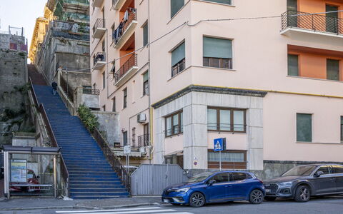 La Casa di Bruno, Terrace, in the Heart of Genova: Building, Daytime, City, Urban Area, Residential Area, Town, Apartment, Neighbourhood, Architecture, Street