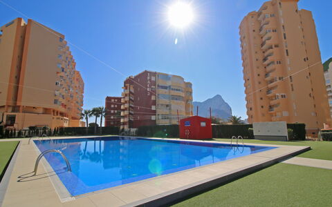 Calpe Calp 842: Water, Building, Sky, Daytime, Property, Plant, Light, Swimming Pool, Window, Urban Design