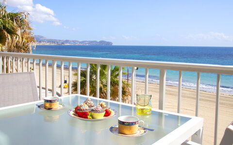 Primun: Water, Sky, Cloud, Tableware, Property, Furniture, Table, Azure, Seaside Resort, Blue