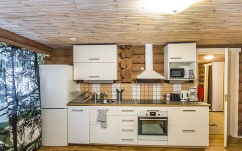 Villa Vilho: Interior Design, Flooring, Furniture, Wood, Kitchen, Ceiling, Countertop, Room, Floor, Cabinetry