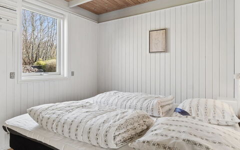Selinda - 250M from the Sea: Bedroom, Bed, Wood, Bed Sheet, Bedding, Interior Design, Floor, Ceiling, Flooring, Bed Frame