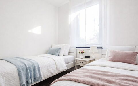 Azuro: Bed, Furniture, Bedroom, Interior Design, Linens, Floor, Flooring, Bedding, Textile, Bed Sheet