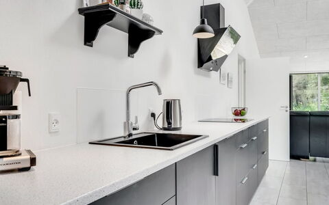 Eerika - 500M to the Fjord: Kitchen, Countertop, Kitchen Appliance, Interior Design, Cabinetry, Kitchen Sink, Furniture, Plumbing Fixture, Sink, Home Appliance