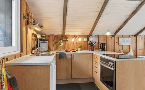 Elfrede - 900M from the Sea: Wood, Kitchen, Ceiling, Furniture, Interior Design, Room, Countertop, Home, Wood Stain, Cabinetry