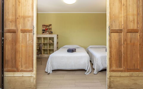 Mas Oliveres: Furniture, Wall, Wood, Interior Design, Flooring, Floor, Room, Bedroom, Bed, Door