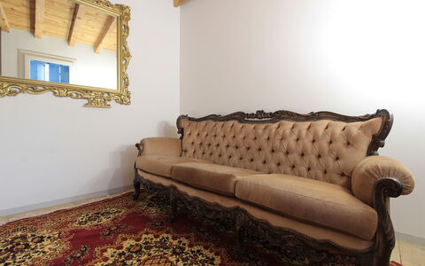 Villa Dolce Bacio, Pool and Spa, Valdobbiadene: Furniture, Interior Design, Couch, Flooring, Floor, Room, Living Room, Picture Frame, Wood Flooring