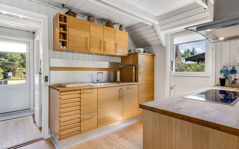 Albertina - 900M from the Sea: Kitchen, Flooring, Countertop, Wood, Interior Design, Cabinetry, Floor, Major Appliance, Kitchen Appliance, Ceiling