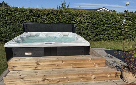 Bjarni - 180M from the Sea: Jacuzzi, Bathtub, Hardwood, Swimming Pool, Backyard, Deck, Outdoor Furniture, Plumbing Fixture, Patio