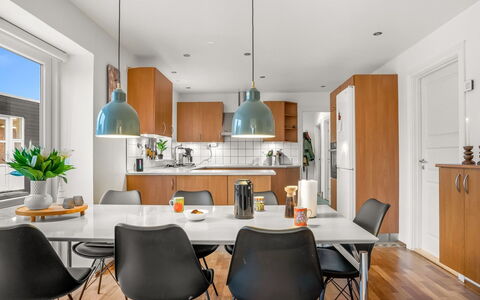 Elene - from the Sea: Furniture, Interior Design, Flooring, Chair, Kitchen, Wood, Kitchen & Dining Room Table, Ceiling, Light Fixture, Floor