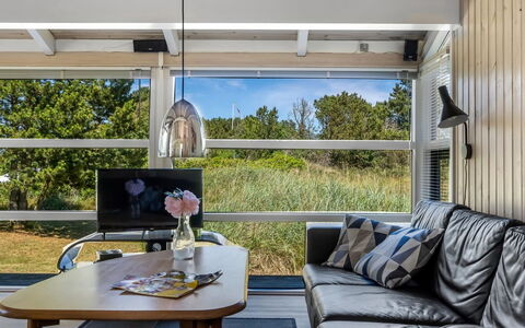 Erle - 990M from the Sea: Interior Design, Ceiling, Glass, Couch, Living Room, Shade, Chair, Design, Daylighting