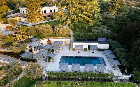 Villa Bocchi: Swimming Pool, Garden, Leisure, Landscaping, Estate, Resort, Design, Backyard, Eco Hotel, Umbrella