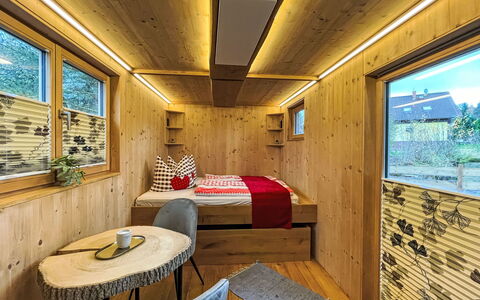Tiny House Cottage Herbert: Wood, Flooring, Interior Design, Floor, Ceiling, Wood Stain, Hardwood, Lumber, Plank, Varnish