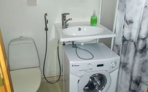 Kulta-Käkönen 6 by Bomba: Washing Machine, Plumbing Fixture, Laundry Room, Interior Design, Tap, Sink, Flooring, Bathroom Sink, Plumbing, Clothes Dryer