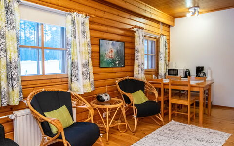 Kulta-Käkönen 2 by Bomba: Wood, Interior Design, Ceiling, House, Furniture, Flooring, Home, Cottage, Floor, Wood Stain
