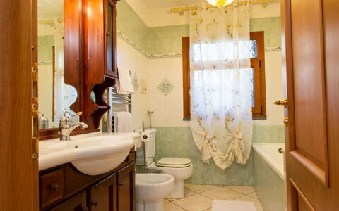 Tre Fontane: Interior Design, Bathroom Sink, Plumbing Fixture, Flooring, Floor, Bathroom, Bathroom Cabinet, Lighting, Light Fixture, Sink