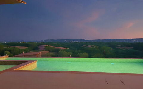 Villa Elisa: Swimming Pool, Resort, Dusk, Eco Hotel, Thermae, Evening, Landscaping, Villa, Night