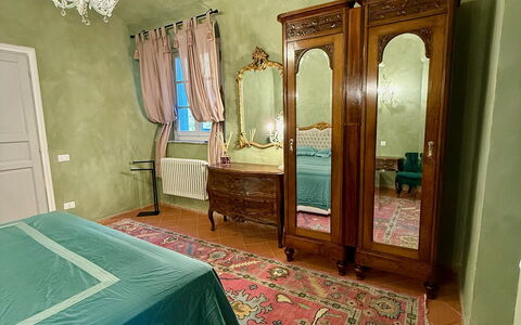 Villa Elisa: Furniture, Interior Design, Floor, Flooring, Wall, Wood, Bedroom, Room, Ceiling, Bed