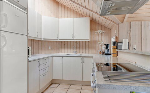 Gudrid - 550M from the Sea: Kitchen, Kitchen Appliance, Wood, Countertop, Major Appliance, Interior Design, Flooring, Ceiling, Cabinetry, Floor