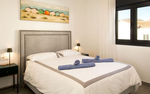 Skyhill Nerja: Furniture, Bed, Bedroom, Interior Design, Bedding, Home, Bed Frame, Room, Bed Sheet, Floor