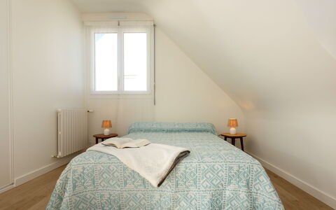 Les Ajoncs: Interior Design, Floor, Flooring, Wall, Bedroom, Wood, Bed, Room, Textile, Furniture