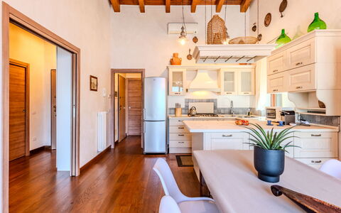 Dervio 623: Furniture, Interior Design, Flooring, Floor, Wood, Chair, Kitchen, Ceiling, Countertop, Wood Flooring