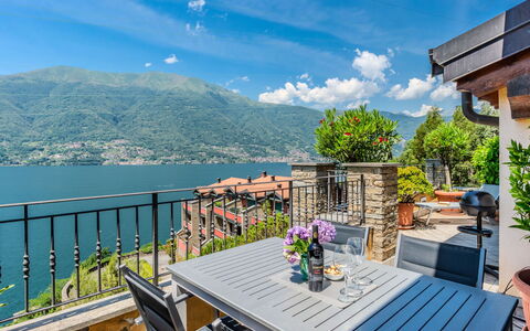Dervio 623: Mountainous Landforms, Mountain, Hill, Mountain Range, Coastal And Oceanic Landforms, Balcony, Chair, Resort, Flowerpot, Coast