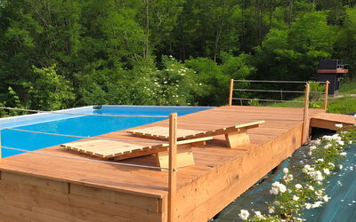 Villa Dolce Bosco with Pool, Valdobbiadene: Wood, Hardwood, Plank, Wood Stain, Deck, Swimming Pool, Wood Flooring, Plywood, Lumber