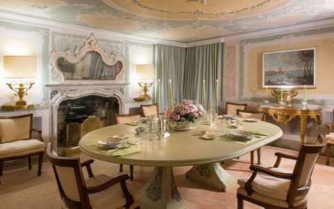 Galero: Furniture, Interior Design, Table, Dining Room, Lighting, Ceiling, Room, Flooring, Chair, Kitchen & Dining Room Table