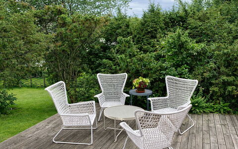 Ringenäs: Furniture, Shade, Porch, Chair, Outdoor Furniture, Outdoor Structure, Eco Hotel, Balcony, Pergola, Deck