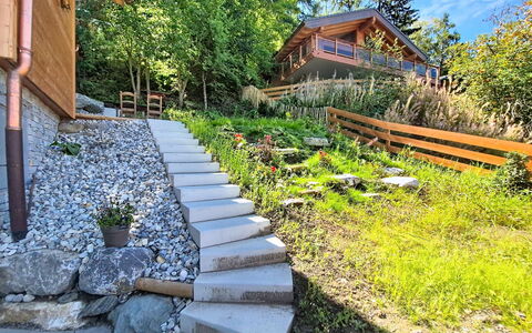 Nendaz 288: Shrub, Garden, Rock, Stairs, Groundcover, Cottage, Landscaping, Walkway, Yard, Backyard