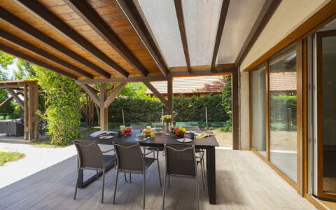 Petka: Wood, Furniture, Outdoor Furniture, Interior Design, Flooring, Chair, Shade, Ceiling, Beam, Porch