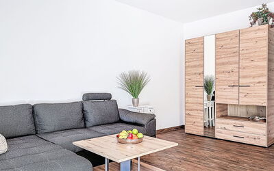 Alpenlodge Hochvogel 110.3: Furniture, Interior Design, Flooring, Floor, Living Room, Wood Flooring, Home, Room, Apartment, Couch
