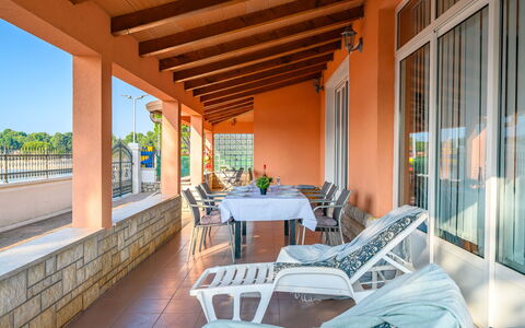 Villa Rita: Interior Design, Flooring, Floor, Composite Material, Swimming Pool, Ceiling, Resort, Outdoor Furniture, Apartment, Chair