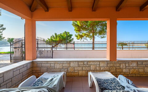 Villa Rita: Furniture, Outdoor Furniture, Flooring, Floor, Chair, Resort, Shade, Wood Stain, Apartment, Swimming Pool