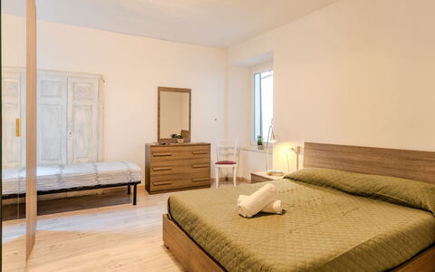 Centro Storico Porlezza: Furniture, Bed, Interior Design, Floor, Bedroom, Flooring, Wall, Bedding, Bed Sheet, Wood