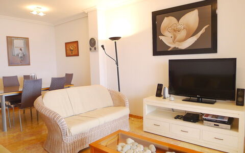 Altea Dorada: Room, Furniture, Property, Interior Design, Living Room, Table, Building, Floor, Wall, House
