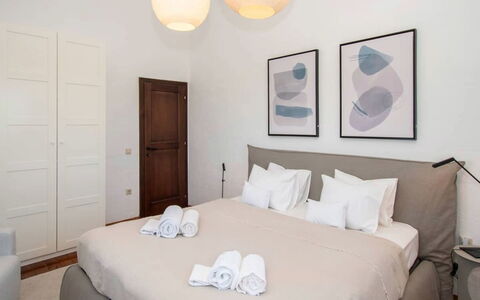 Istrian Oasis: Furniture, Bed, Interior Design, Floor, Bedroom, Flooring, Wood, Bedding, Room, Ceiling