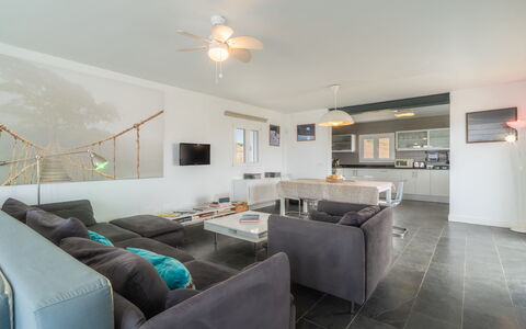 Sa Blanca: Interior Design, Flooring, Furniture, Ceiling, Wood, Floor, Couch, Wood Flooring, Living Room, Room