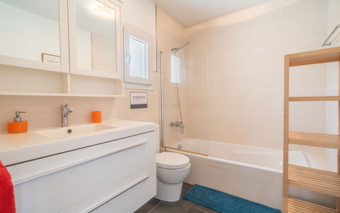 Sa Blanca: Flooring, Interior Design, Bathroom, Plumbing Fixture, Floor, Bathroom Cabinet, Bathroom Sink, Plumbing, Tap, Sink