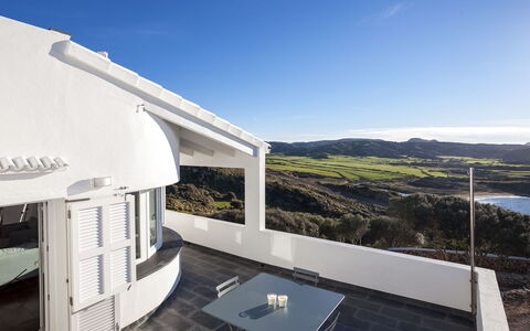 Sa Blanca: Shade, Apartment, Balcony, Landscaping, Yard, Outdoor Furniture, Villa